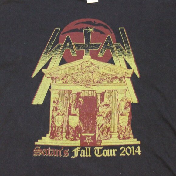 Satan Satan's Fall Tour 2014 Shirt - Large - Tee Rock Metal Band Black Rare - Picture 1 of 5